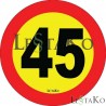 Speed Label 40 Km / h 15X15 cm Speed Label 40 Km / h 15X15 cm