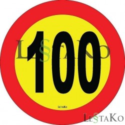 Hitrostna nalepka 100 Km/h 15 x15 cm