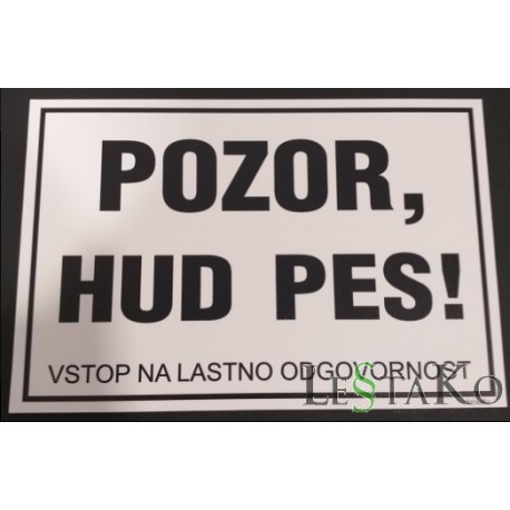 pozor hud pes tabla