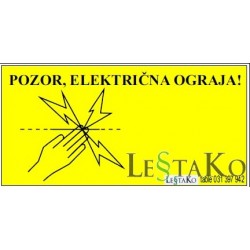 pozor električna ograja 20x10cm