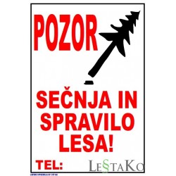 Pozor sečnja in spravilo lesa z Vašo telefonsko