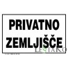 Privatno zemljišče 40x25cm tabla