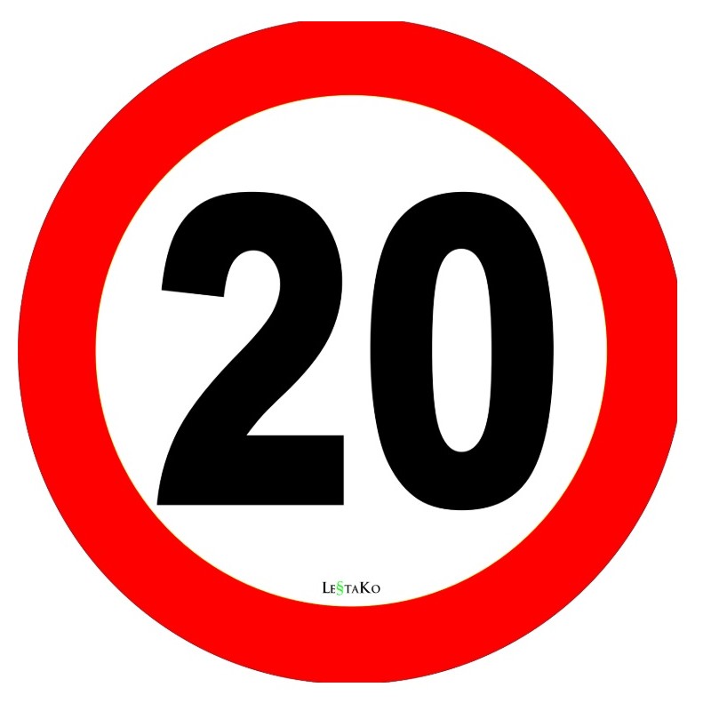 Speed ​​Label 20 Km / h 15X15 cm