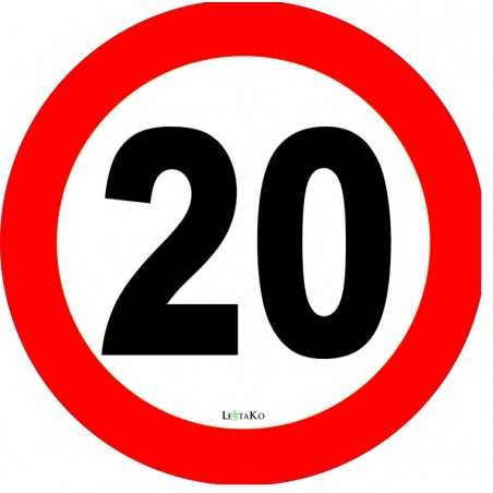 Speed Label 20 Km / h 15X15 cm