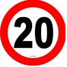 Speed Label 20 Km / h 15X15 cm