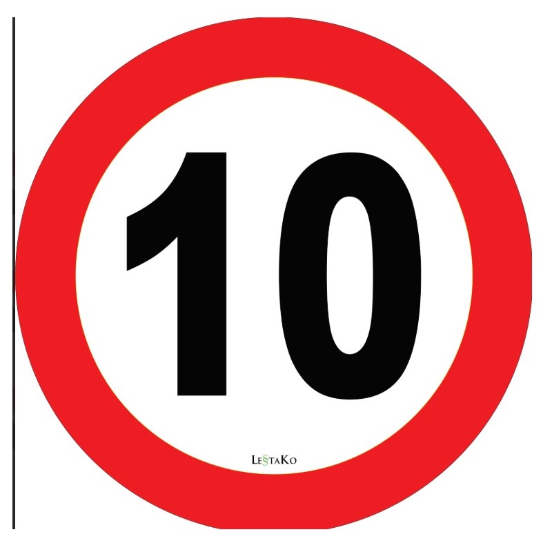 Speed ​​Label 10 Km / h 15X15 cm