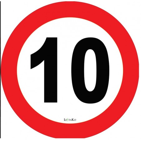 Speed Label 10 Km / h 15X15 cm