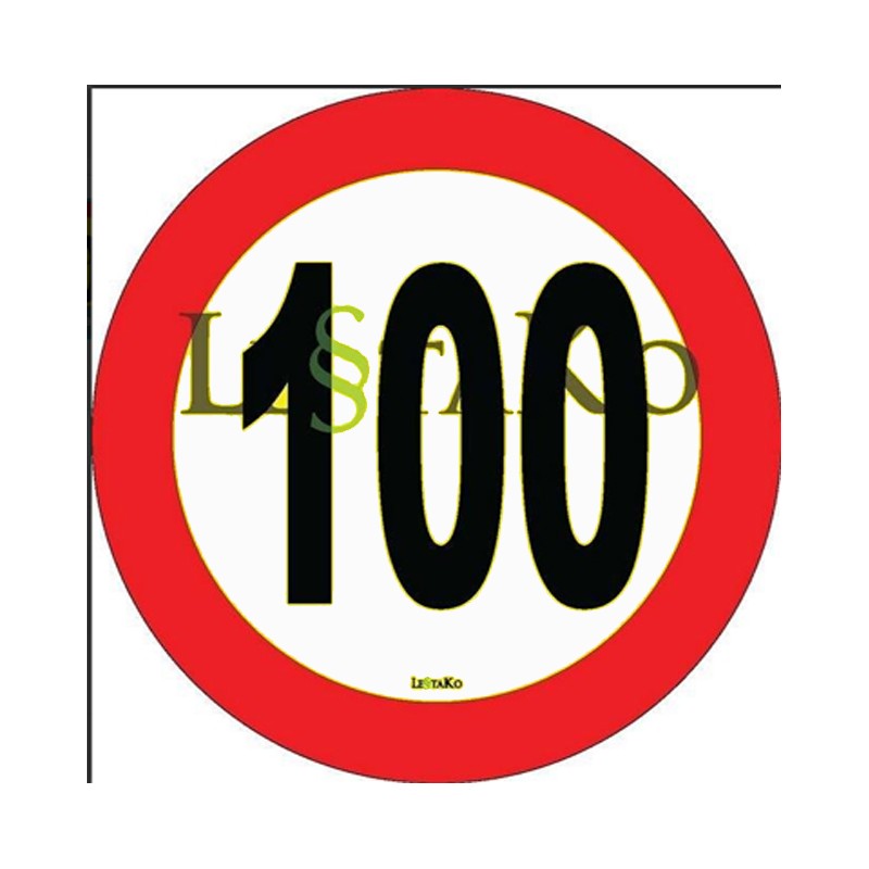 Hitrostna nalepka 100 Km/h 15 x15 cm