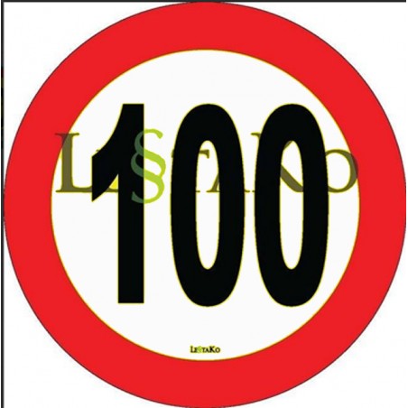 Hitrostna nalepka 100 Km/h 15 x15 cm