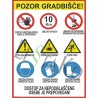 🚧 Construction site safety sign with visual warnings