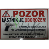🔴 POZOR, LASTNIK JE OBOROŽEN! – opozorilna nalepka