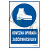 👢 Obvezna uporaba zaščitnih čevljev ⚠️ Opozorilo za varnost pri delu 17x27cm - nalepka