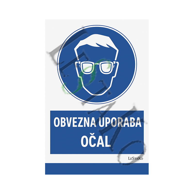 👓 Obvezna uporaba očal 17x27 cm nalepka 🛡️ Jasno opozorilo za zaščito vida