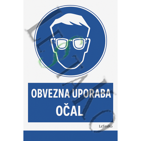 👓 Obvezna uporaba očal 17x27 cm nalepka 🛡️ Jasno opozorilo za zaščito vida