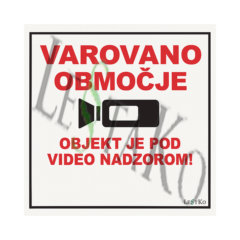 📹 Surveillance Area – under video monitoring. 🛡️ Size: 17x27 cm.