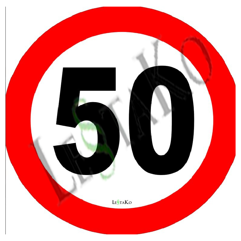 🛑 SPEED LIMIT 50 KM/H – 30x30 cm