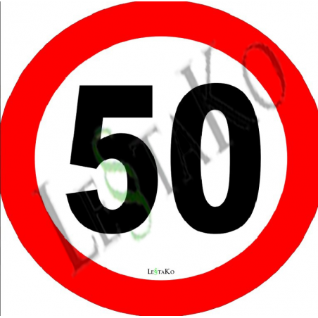 🛑 SPEED LIMIT 50 KM/H – 30x30 cm